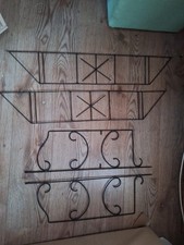 2 Gestell Stringregal DDR Höhe 90cm 2Etagen schwarz 50er 60er JAHRE