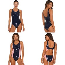 Frauen Body Wetlook Jumpsuit