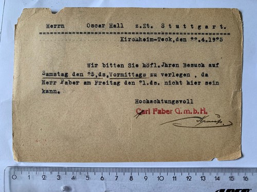 Mitteilung 1925 karl - 1925, fa.