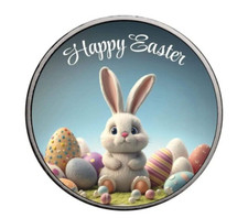 1 UNZE 999 SILBER - OSTERN / OSTER HASE - KOLORIERT- SILBERMÜNZE - SILBERBARREN