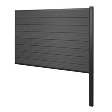 B-Ware WPC-Sichtschutz Savoie, Alu-Pfosten Erweiterungselement, 185cm anthrazit