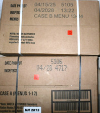 2 Kartons US MRE MEAL CASE A+ B MENU Nr. 1-24  EPA INSP/TEST: 04-2028 OVP