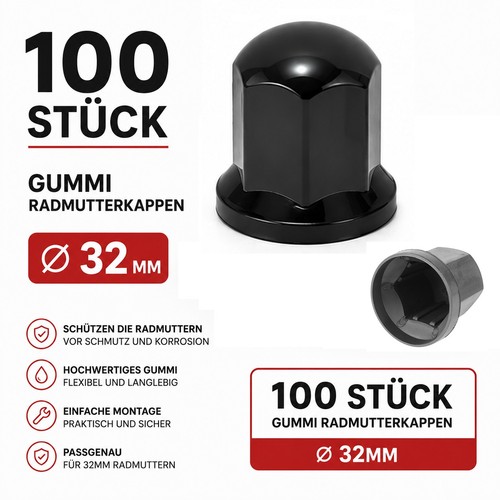 100x radmutterkappen mm - 100x,