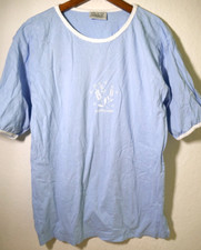 ❤️GIANI FEROTI LADY LINE KURZES HELL- BLAUES NACHTHEMD GRÖßE L GETRAGEN KURZARM