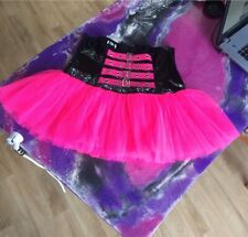 Tüllrock tutu tütü lack Schwarz Pink Phaze GoGo Gothic Rock Gr. Uk 14 Eu L.