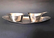 Zucker- Sahne Service u. Tablett - WMF - W. Wagenfeld - Cromargan - 1950er Jahre