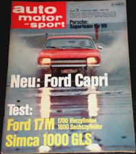 Auto Motor Sport 03/69 Test Ford Capri 1300,1500,1700 GT,2000,2000 GT, Ford 17 M