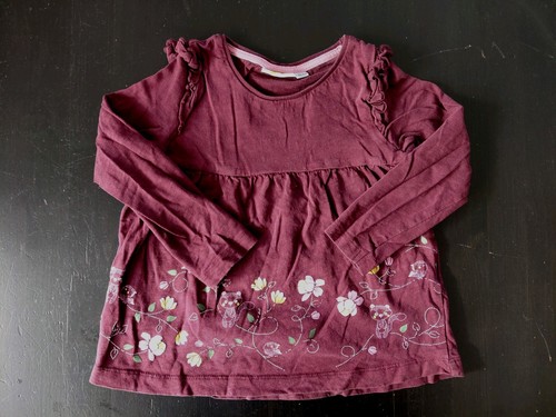 Shirt 104 weinrot blumen - 98/104,