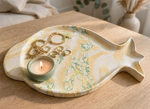 Scagliola 38x24x2 5cm unikat - scagliola,