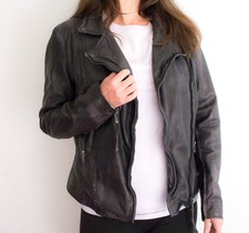 Muubaa Lederjacke schwarz echt Leder Jacke Bikerjacke Lammleder EU42