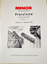 #A0596 -Minox Preisliste  Oktober 2002, 40Seiten