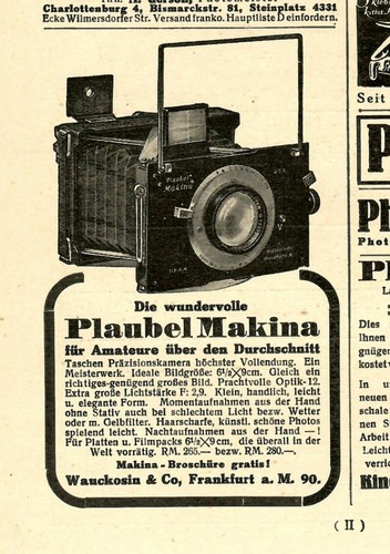 Histor reklame plaubel - histor., reklame: