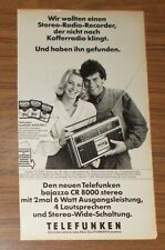 Seltene Werbung vintage TELEFUNKEN BAJAZZO CR 8000 STEREO Radio-Recorder 1978