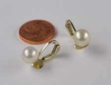 Ohrringe Ohrclips Clips Akoja Perle  585 Gold