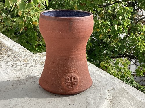 Vase kelch ton - braun, innen