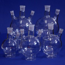 Rundkolben-Zweihals-Rundkolben oder Dreihals-Rundkolben Hals NS24/29 und NS14/23