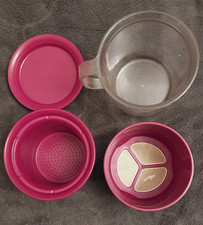 Tupperware transparente Tasse mit GOLDFILTER für KAFFEE/TEE  350ml Rot