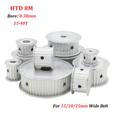 8M 15-40 Zähne Zahnriemenrad Zahnriemenscheibe Riemenscheibe Breite 15/20/25mm