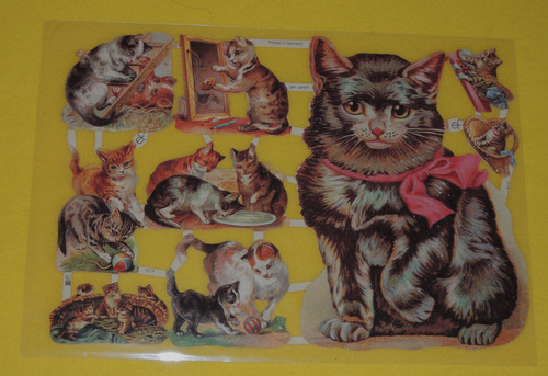 Poesiebilder oblaten katzen - 1x,