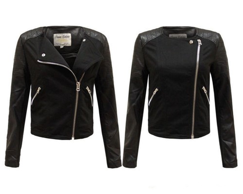 Neu damen kunstleder kontrast - damen,