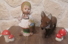 Gartenzwerg Rotkäppchen & Wolf Kunststoff 28 cm - 21 cm Hoch Zeho