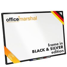 Whiteboard Magnettafel Schreibtafel mit schwarzem Alu-Rahmen Onyx 4 Größen