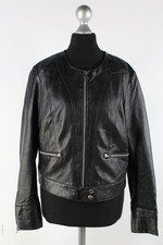 Mango schwarze Leder-Jacke