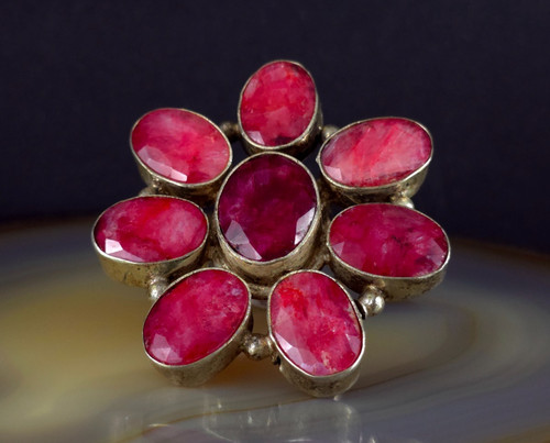 Ring silber 925 rubin rot - silber,