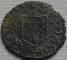 Unbekannter Kupferpfennig, Medaille 17. Jh., Thomas Knopf ? , 15mm 0,85g, T37