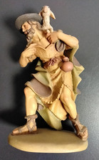 Holzfigur Handgefertigt Hirte mit Schaf aus der Insam Krippe 16 cm