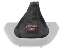 SCHALTMANSCHETTE FIAT PANDA 3 2012 + SCHALTSACK LEDER STICKEREI PANDA 4x4 GRAU