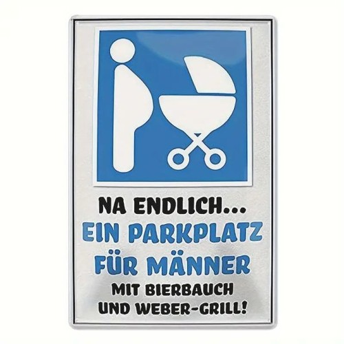 Blechschild parkplatz männer - blechschild,