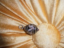 Fabergé Ei Stil-Anhänger Russland Emaille,Zirkonium,925 Silber,vergoldet,Granat