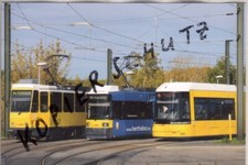 Postkarte :  BERLIN   - Straßenbahn  an der Endstelle Am FALKENBERG