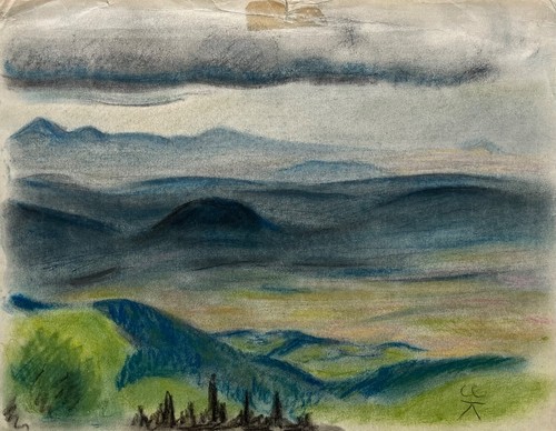 Pastell berglandschaft sachsen - pastell,