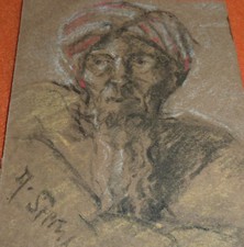 Araber mit Turban signiertes