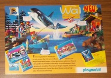 Seltene Werbung PLAYMOBIL Blockhütte 3866 Wasserflugzeug 3865 Schwertwal 1996