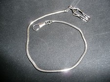 Nagelneue versilberte Taschenuhrkette mit Schlangengliedern