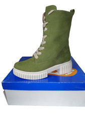 VITAFORM Damen Leder Stiefel mit Warmfutter Grün Gr. 40 Weite H NEU!