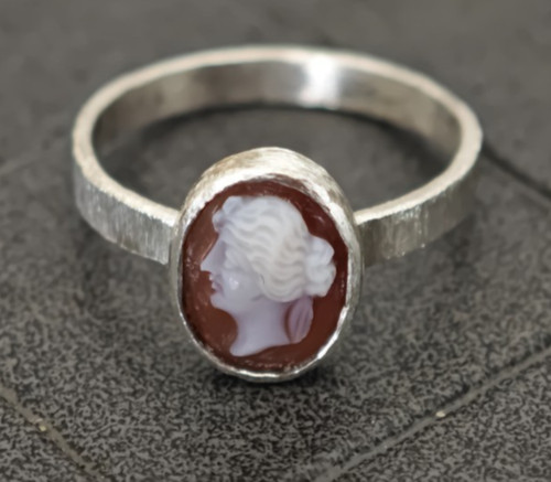 Achat kamee ring 835 silber - achat,