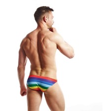 D.M. Herren Badehose Rainbow