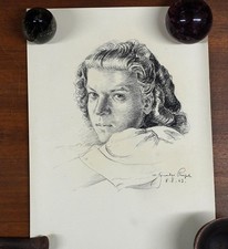 Kohlezeichnung, Frauenportrait von 1943