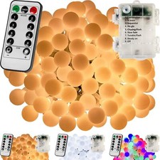 LED Lichterkette Kugel Partylichterkette Deko Innen Außen Timer Batterie IP44