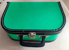 Kinder-Koffer klein grün Pappe Kunstoff für Puppen-Kleidung 29x22x10 cm