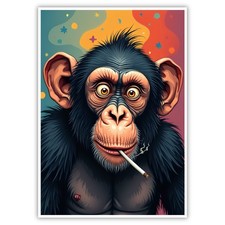 Affe Bild Humor A4 Kunstdruck