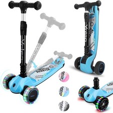 Kinderoller Kinderscooter Dreiradscooter Faltbar Lenker mit LED Räder 3 Farben