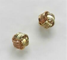 Ohrstecker Knoten 333 Gold 12,5mm Tricolor Gelbgold Weißgold Rotgold 3,6g