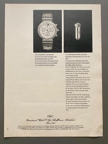 1987 iwc vinci chronograph - iwc,