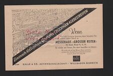 WIESBADEN-BIEBERICH, Werbung 1941, Kalle & Co. AG Glutofix Cellophan-Klebestreif