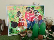 Kunst ~ Pop Art~ Acryl auf Papier ~ "Auf die 12" ~ Panzerknacker & Dagobert Duck